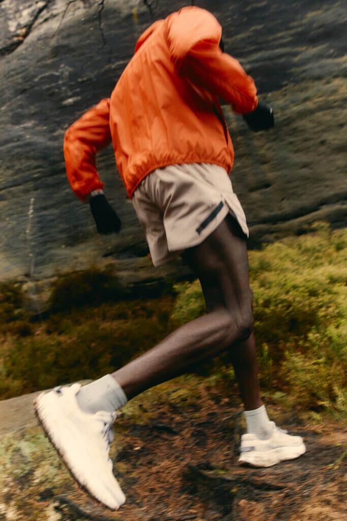 Man running in nature.